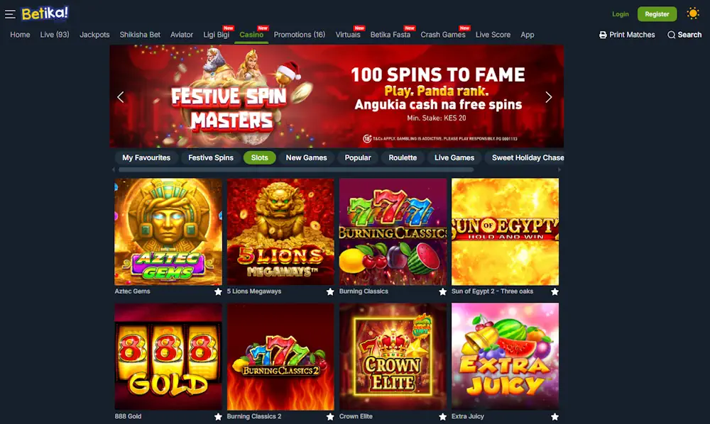 Betika Casino Slots Screenshot